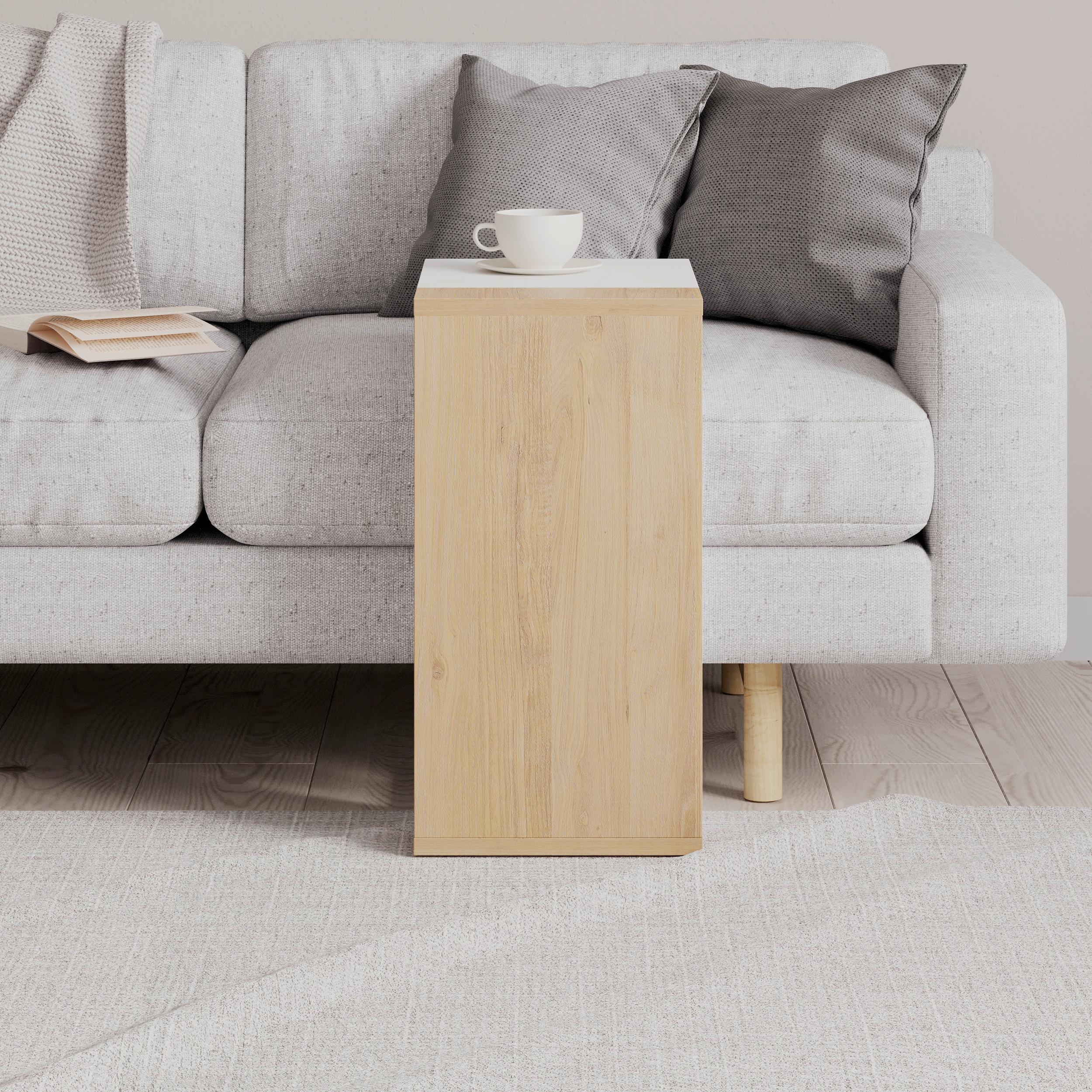 Couchtisch Zetti Eiche/weiß B: 40 Cm - Eichefarben/Weiß, Design, Holzwerkstoff (30/40/57cm) - Livetastic