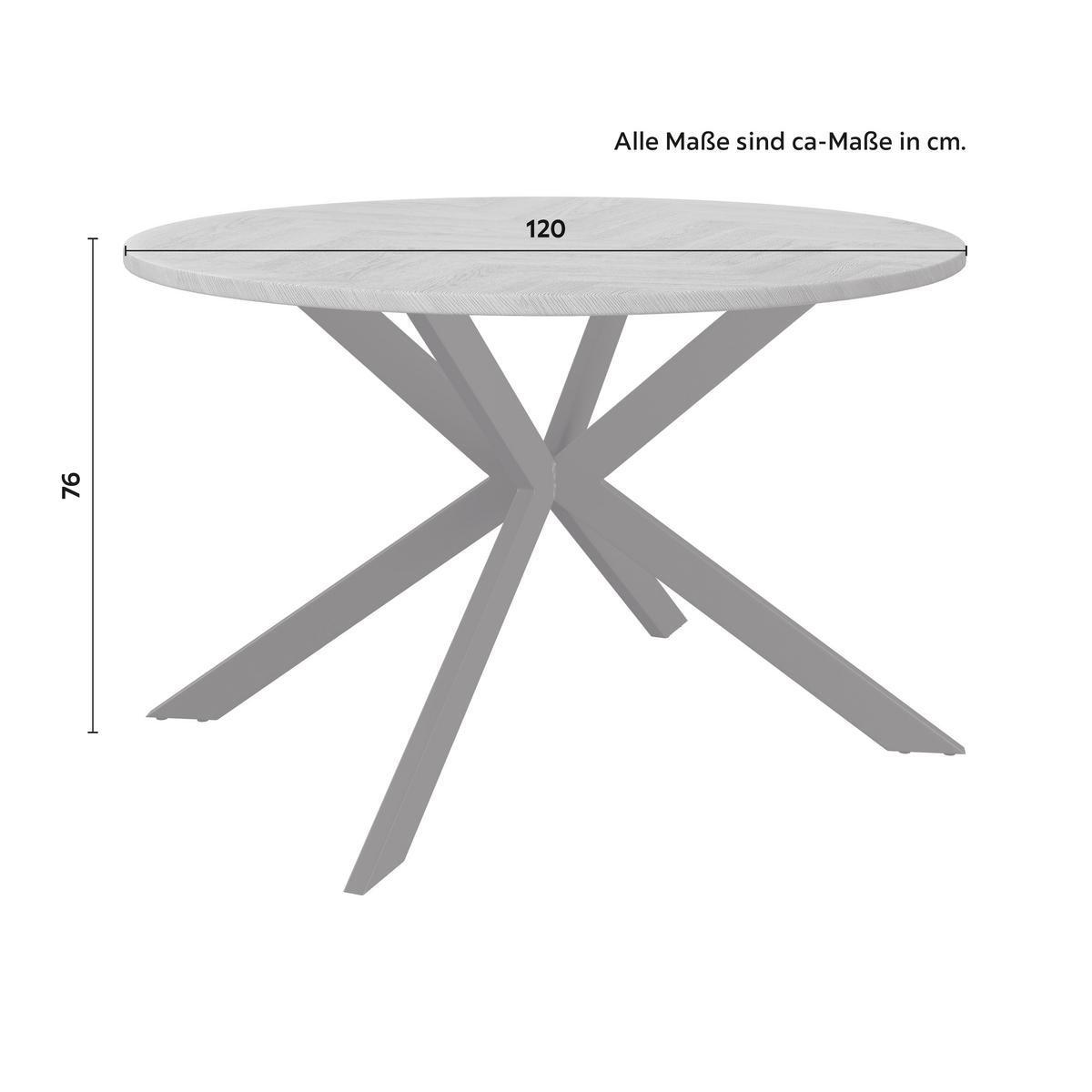 Jídelní set Eolona, 120cm - černá/krémová, Moderní, kov/kompozitní dřevo (120/76/120cm) - Bessagi Home