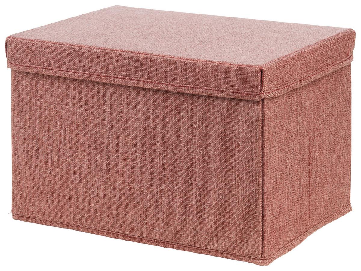 SKLÁDACÍ KRABICE CINDY - CA. 23L -EXT- - červenohnědá, Moderní, karton/textil (38/26/24cm) - Mömax