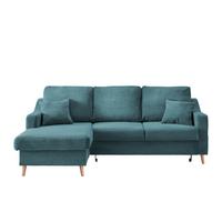 Ecksofa Valentina - Petrol/Naturfarben, Design, Textil (150/228cm) - P & B