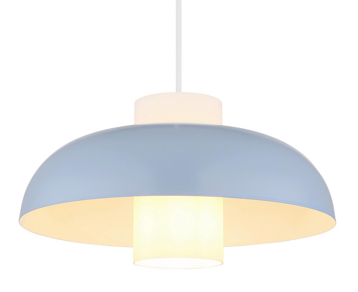 Hängeleuchte 15755b - Blau/Weiß, Trend, Glas/Textil (38/120cm) - Globo