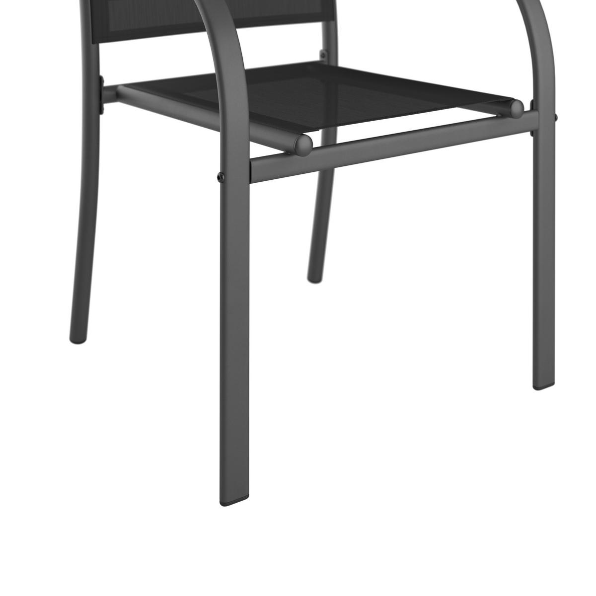 Gartenset Berlin - Schwarz, MODERN, Glas/Textil - Beldano