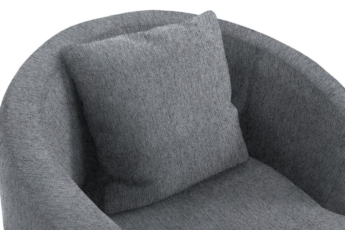 Polstersessel Pina Hellgrau Chenille - Hellgrau/Schwarz, Design, Textil (81/74/81cm) - Livetastic