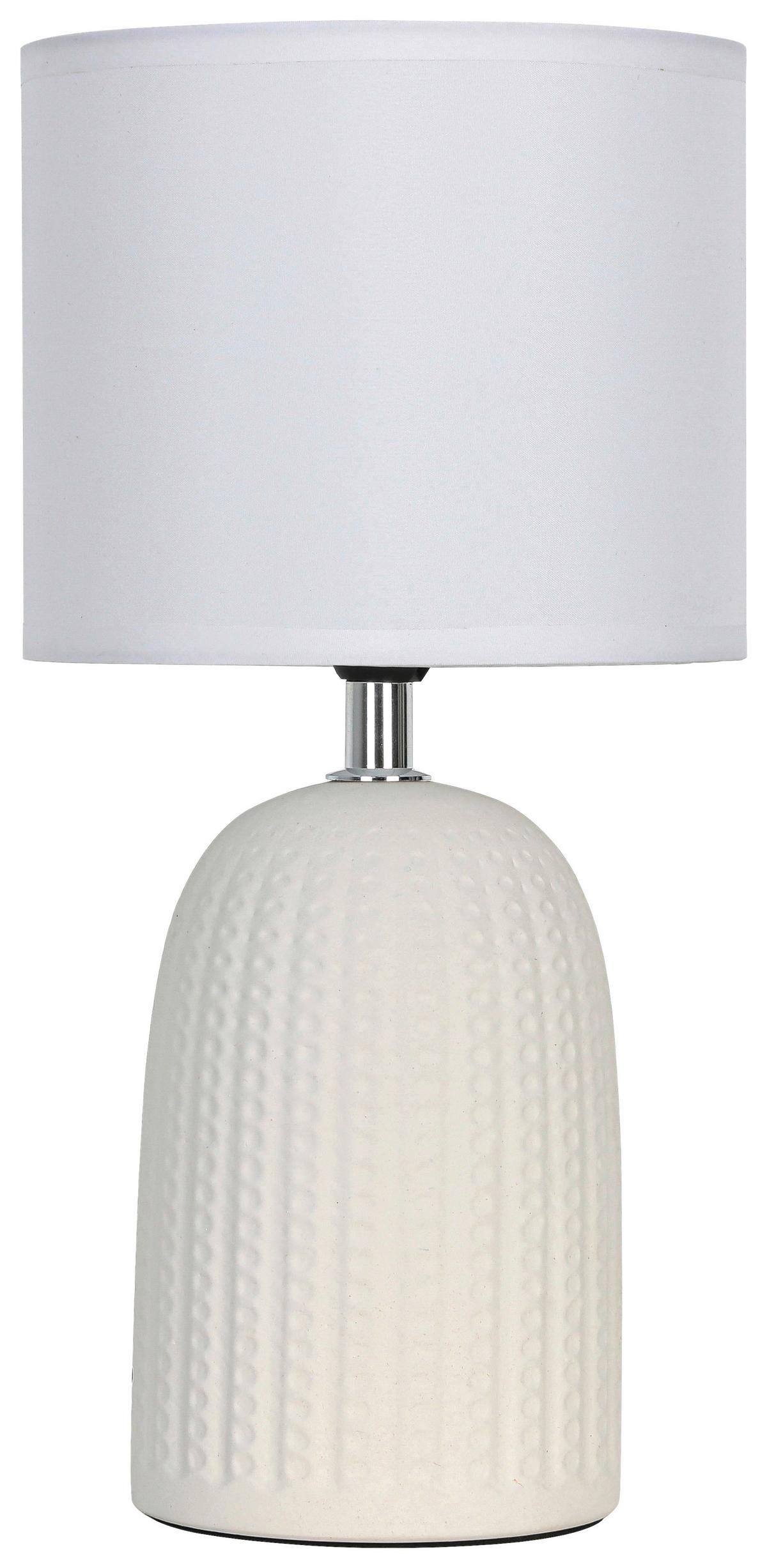 STOLNÍ LAMPA TIO - bílá/béžová, Konvenční, kov/textil (16/32cm) - Mömax