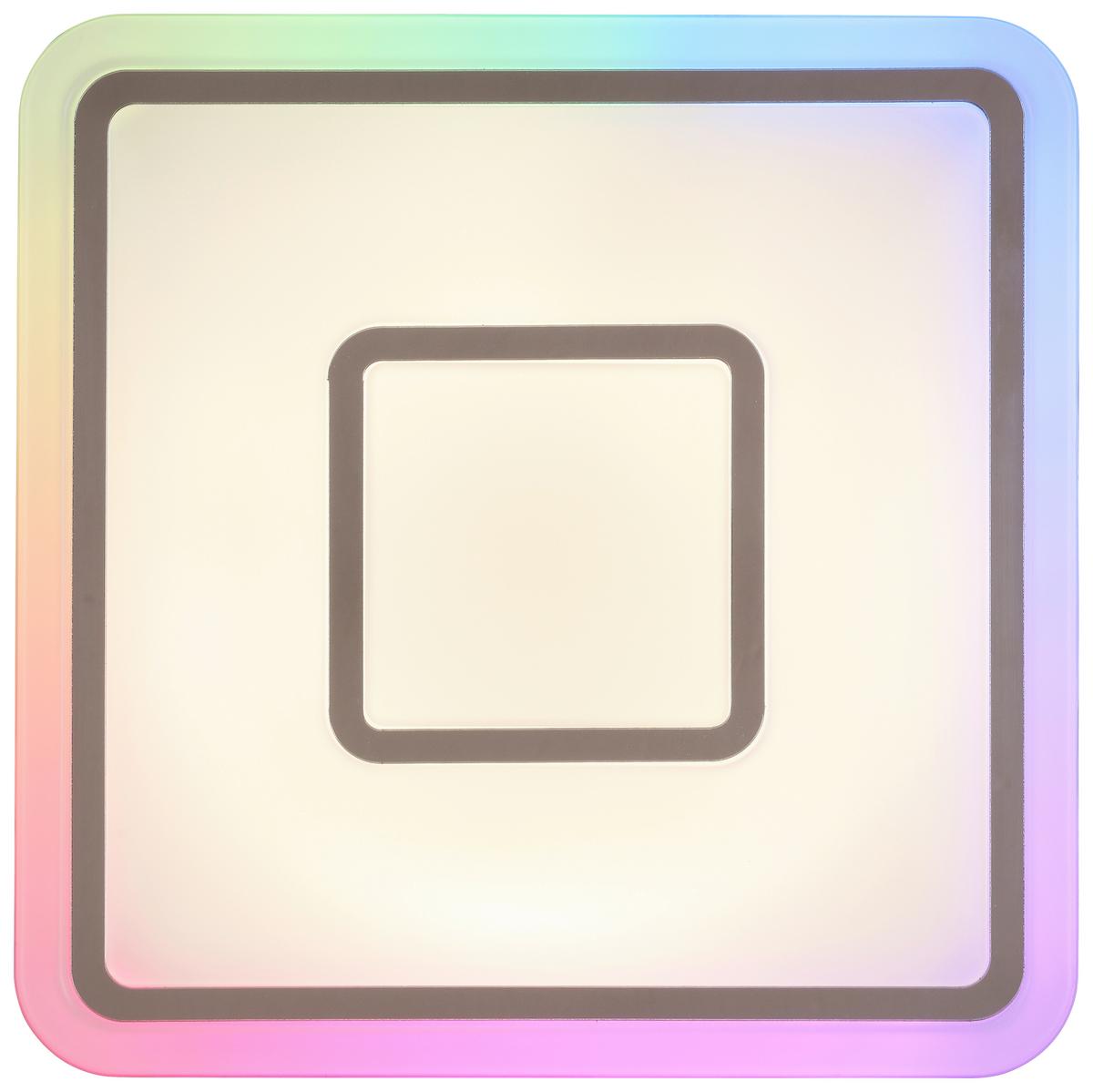 LED-Deckenleuchte Nadina - Chromfarben/Weiß, Design, Kunststoff/Metall (38/38/7cm) - Luca Bessoni