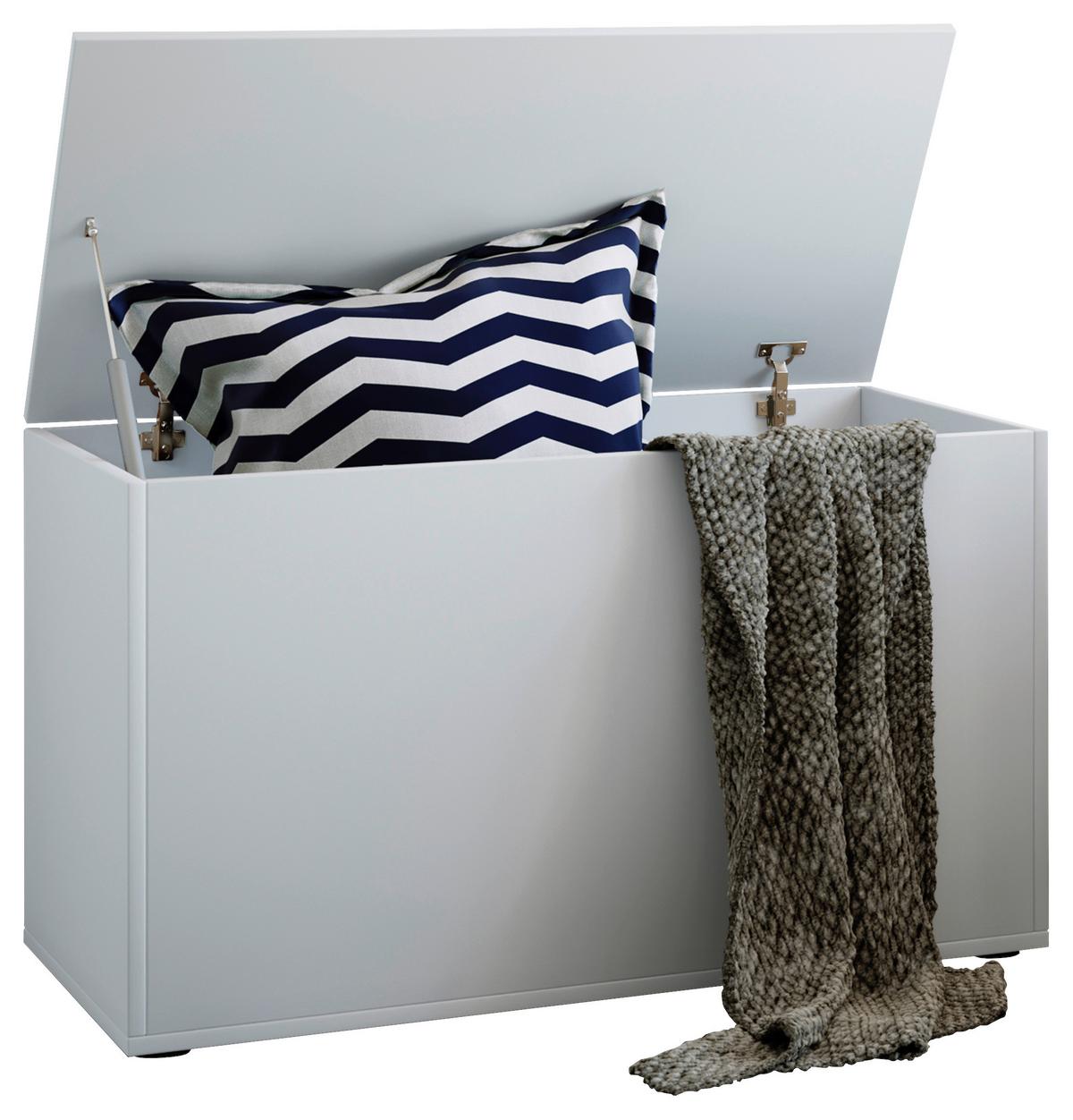 Truhe Bendola Weiß B: 82 cm - Weiß, KONVENTIONELL, Holzwerkstoff (82/49/44cm) - MID.YOU