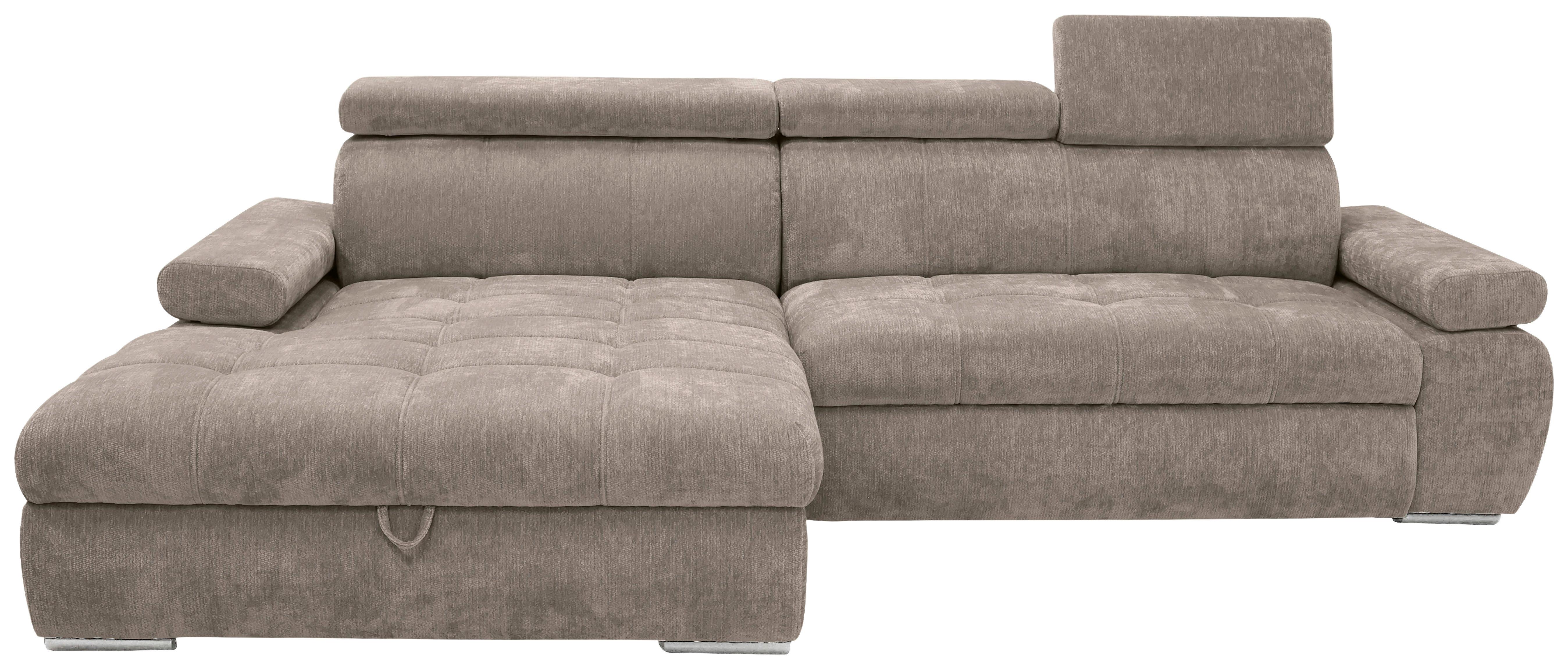 Rohová sedačka VEGAS, ľavá, sivohnedá ženilka - strieborná/taupe, Design, drevo/textil (173/294cm)