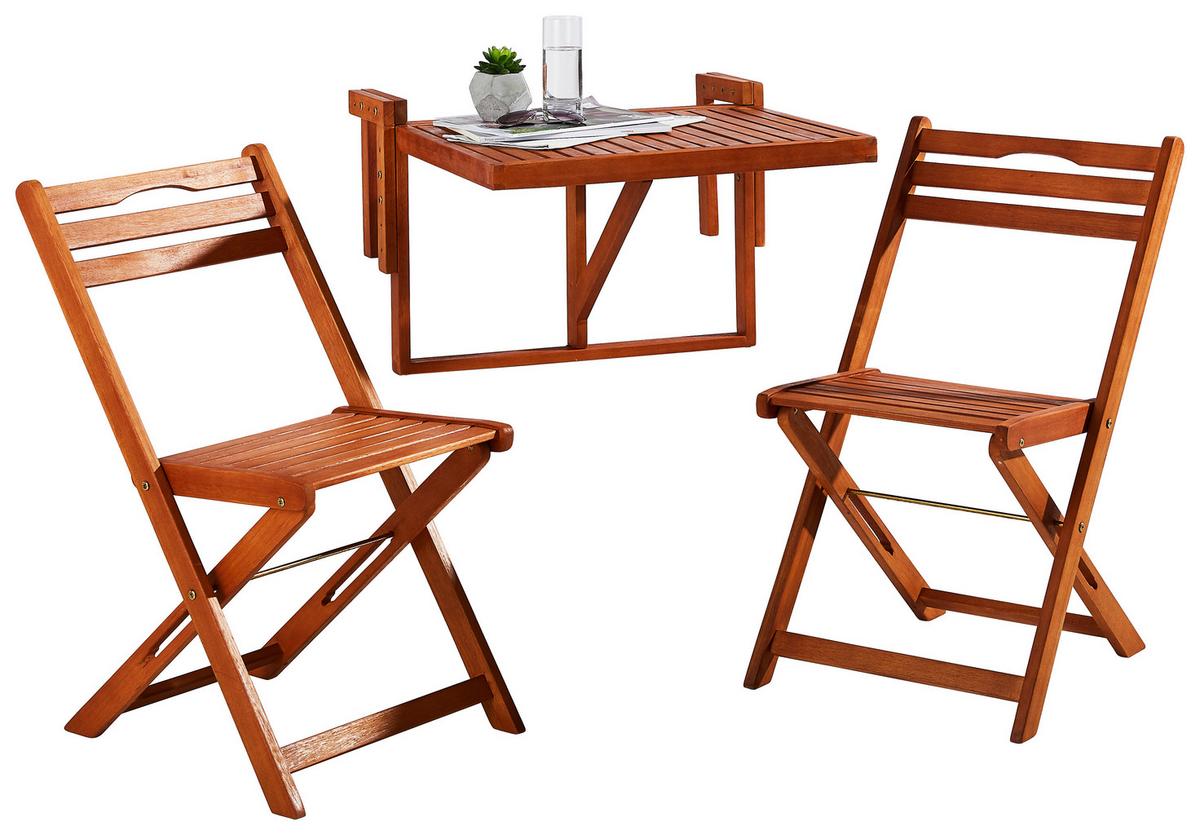 Balkonset Braun B: 60 cm - Braun, LIFESTYLE, Holz (60/40/49cm) - Gardenson