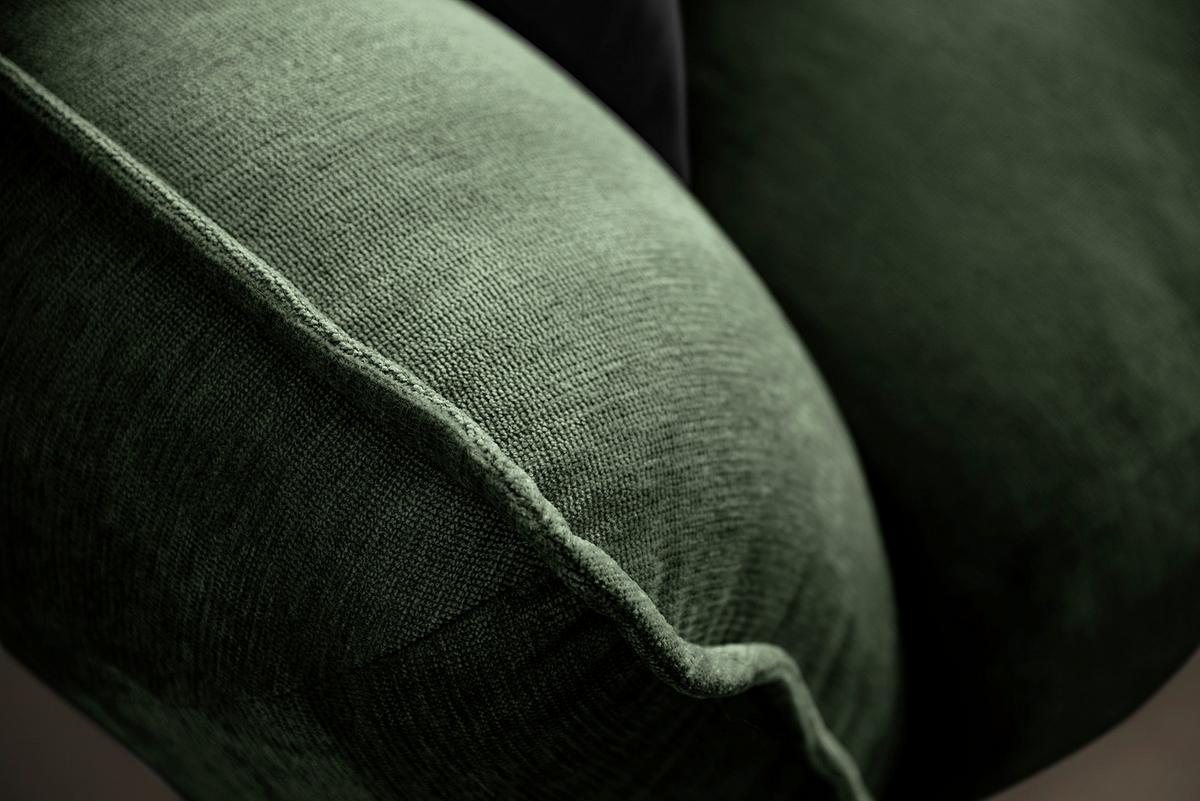 Ecksofa Fluffy Dunkelgrün S: 269x184 Cm - Dunkelgrün/Schwarz, MODERN, Textil (269/184cm) - Trendmanufaktur