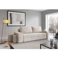 Schlafsofa Ines Creme B: 258cm - Creme/Schwarz, Design, Textil (258/98/95cm) - Livetastic