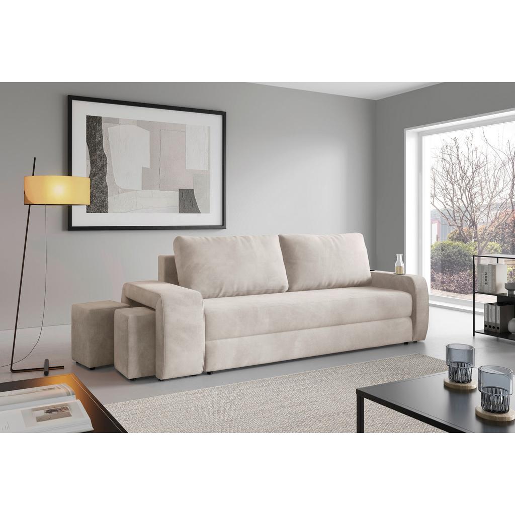 Schlafsofa Ines Creme B: 258cm