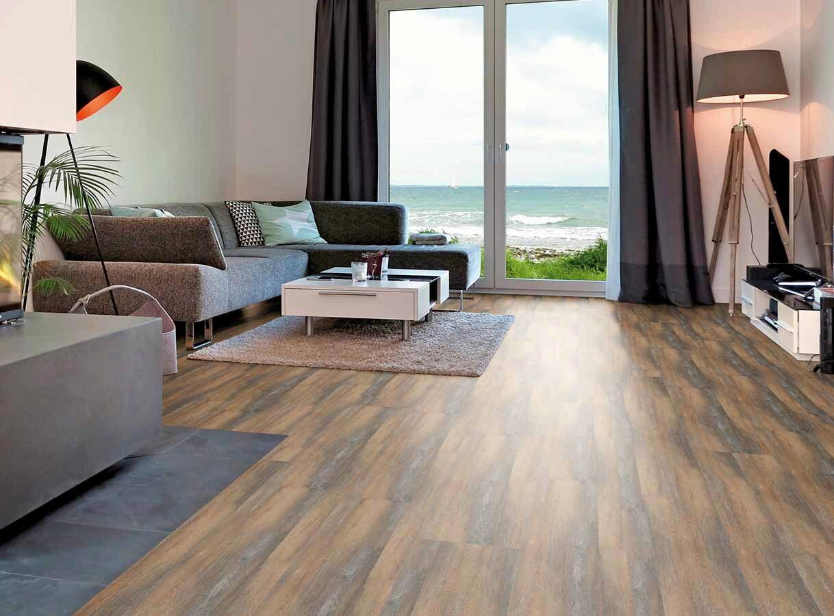 Designboden Eichefarben Stärke 7,5mm - Eichefarben, Basics, Kunststoff (121/25/0.75cm)