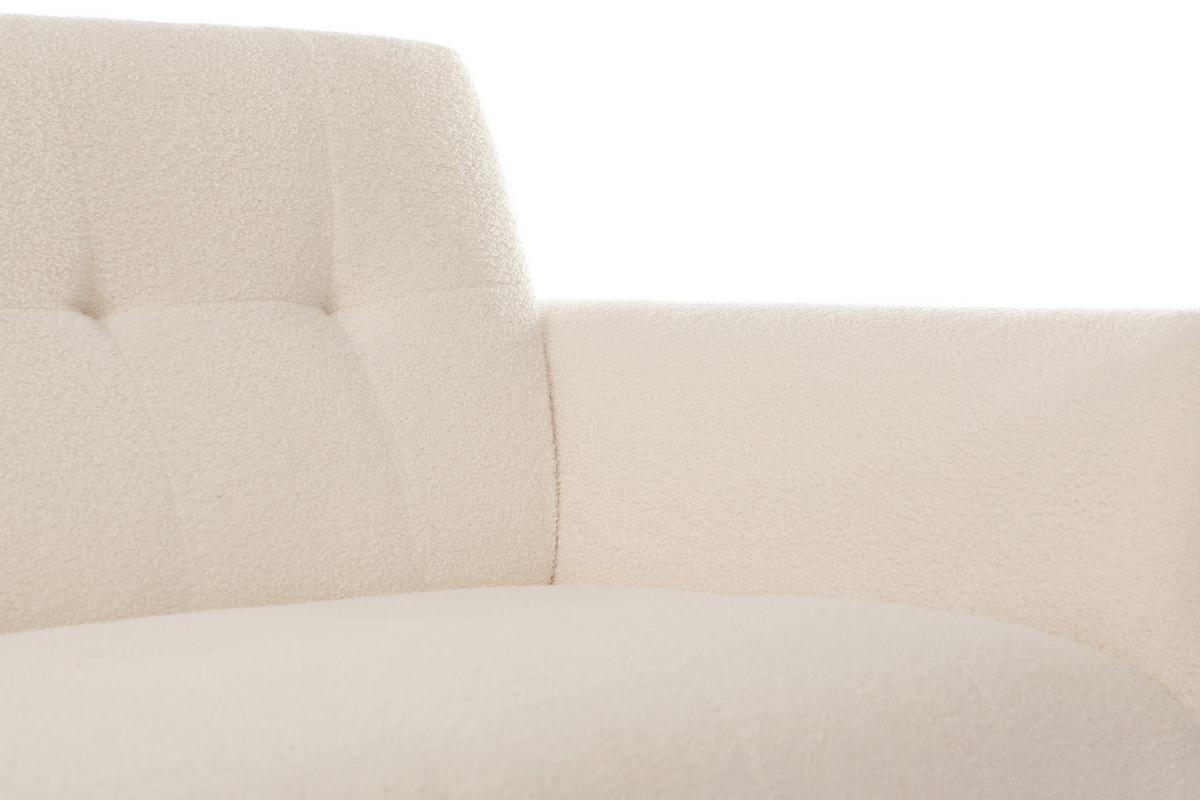 Ecksofa Stockholm Teddy Weiß, B: 183 cm - Schwarz/Weiß, MODERN, Holz/Textil (183/82/82cm)