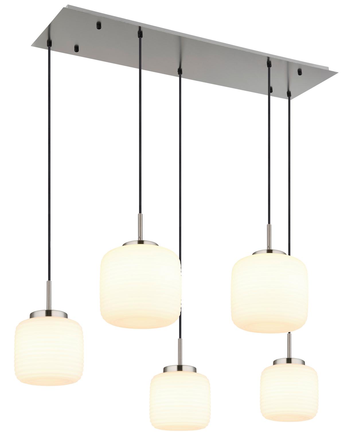 Hochvoltleuchte ca. 106x38x130 cm - Schwarz/Weiß, KONVENTIONELL, Glas/Textil (106/38/130cm) - Globo