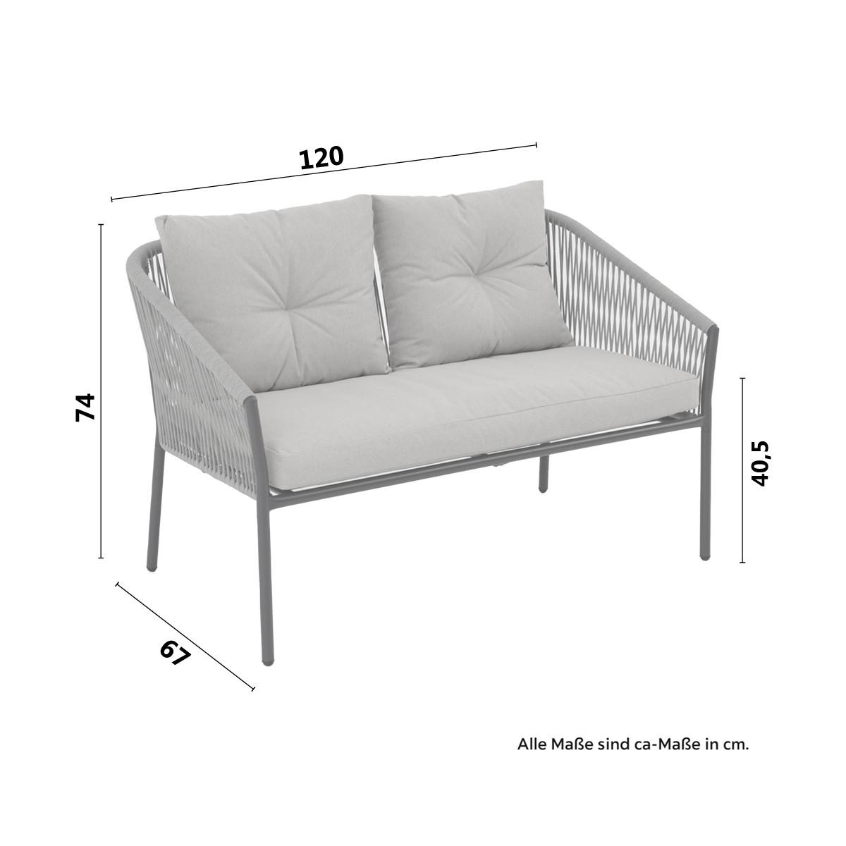 ZAHRADNÍ SADA REINI - šedá/tmavě šedá, Moderní, kov/textil (120/74/68cm) - Mömax