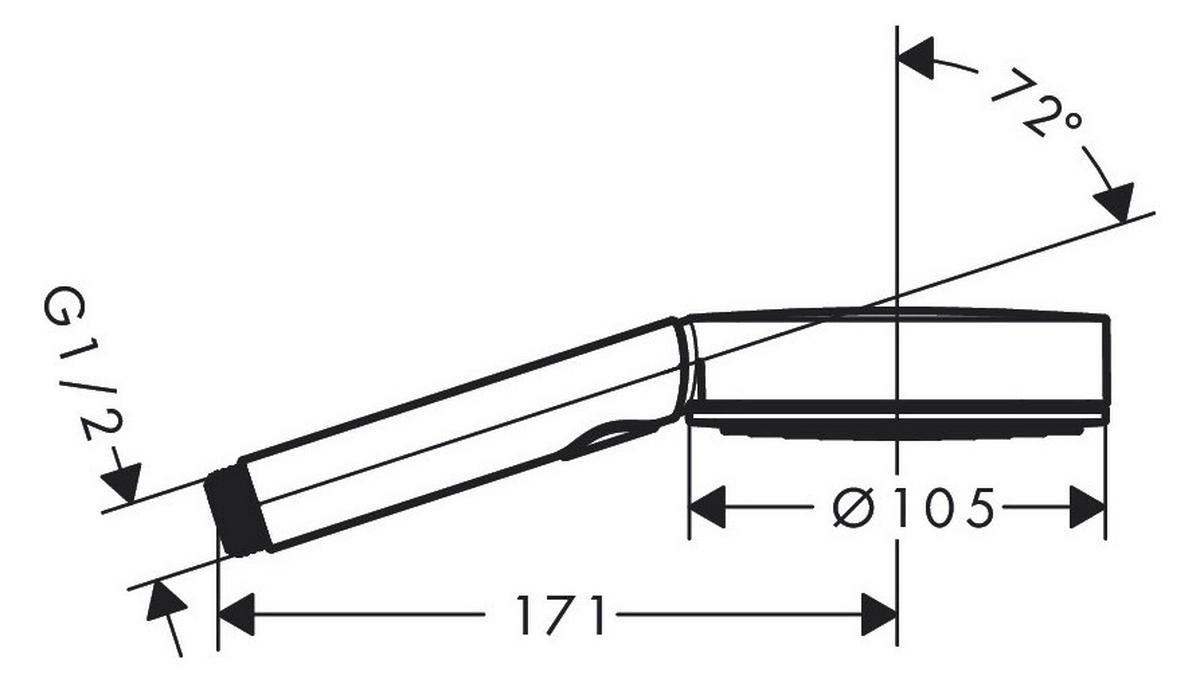 Handbrause Pulsify Schwarz 3-Fach Verstellbar - Schwarz, Basics, Kunststoff (10,5/22,4/3cm) - Hansgrohe