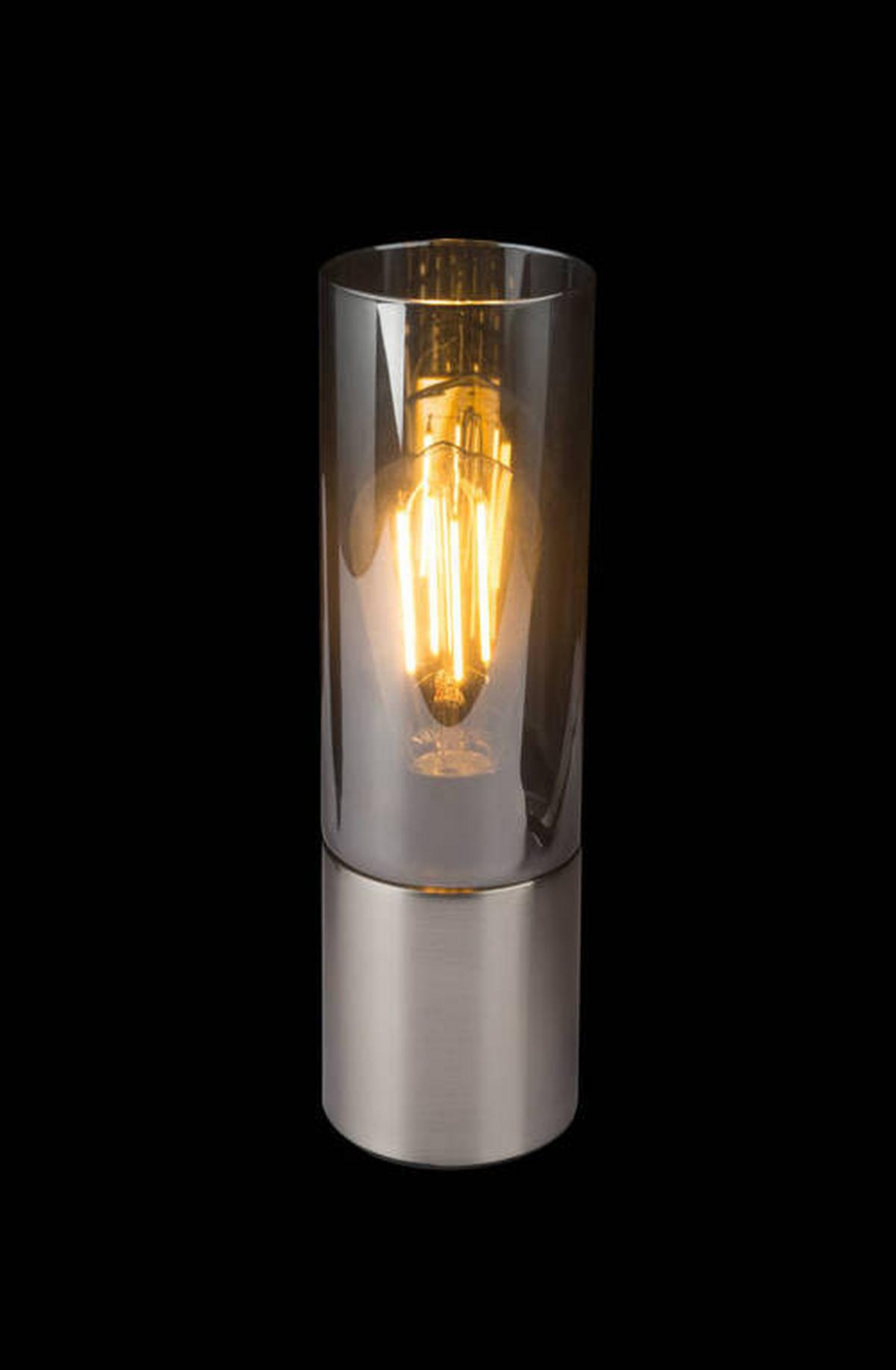 Tischlampe Annika Nickelfarben Touch-Funktion - Grau/Nickelfarben, Basics, Glas/Metall (9/30cm) - Globo