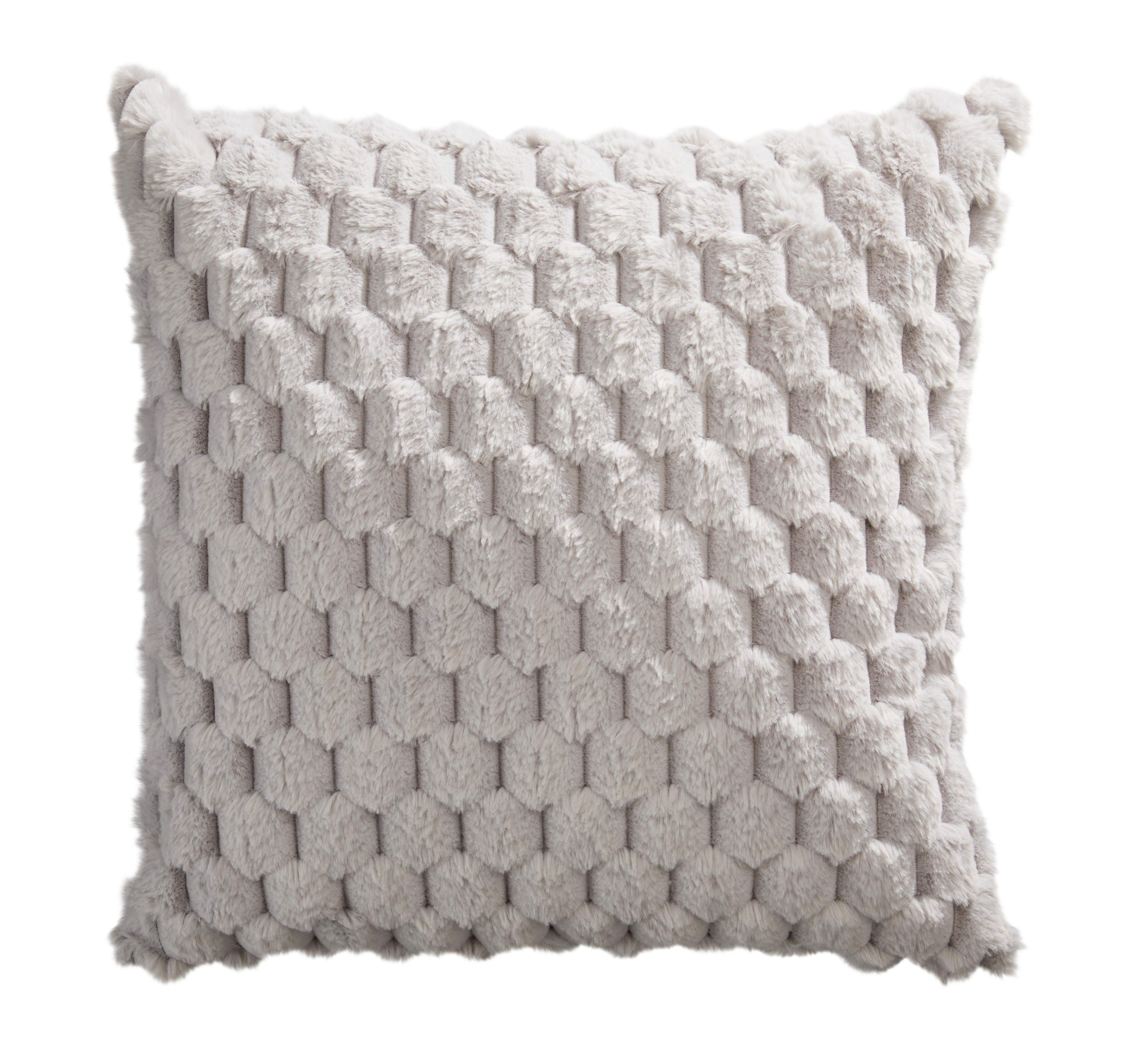 Fellkissen Levi - Silberfarben, MODERN, Textil (45/45cm) - Luca Bessoni