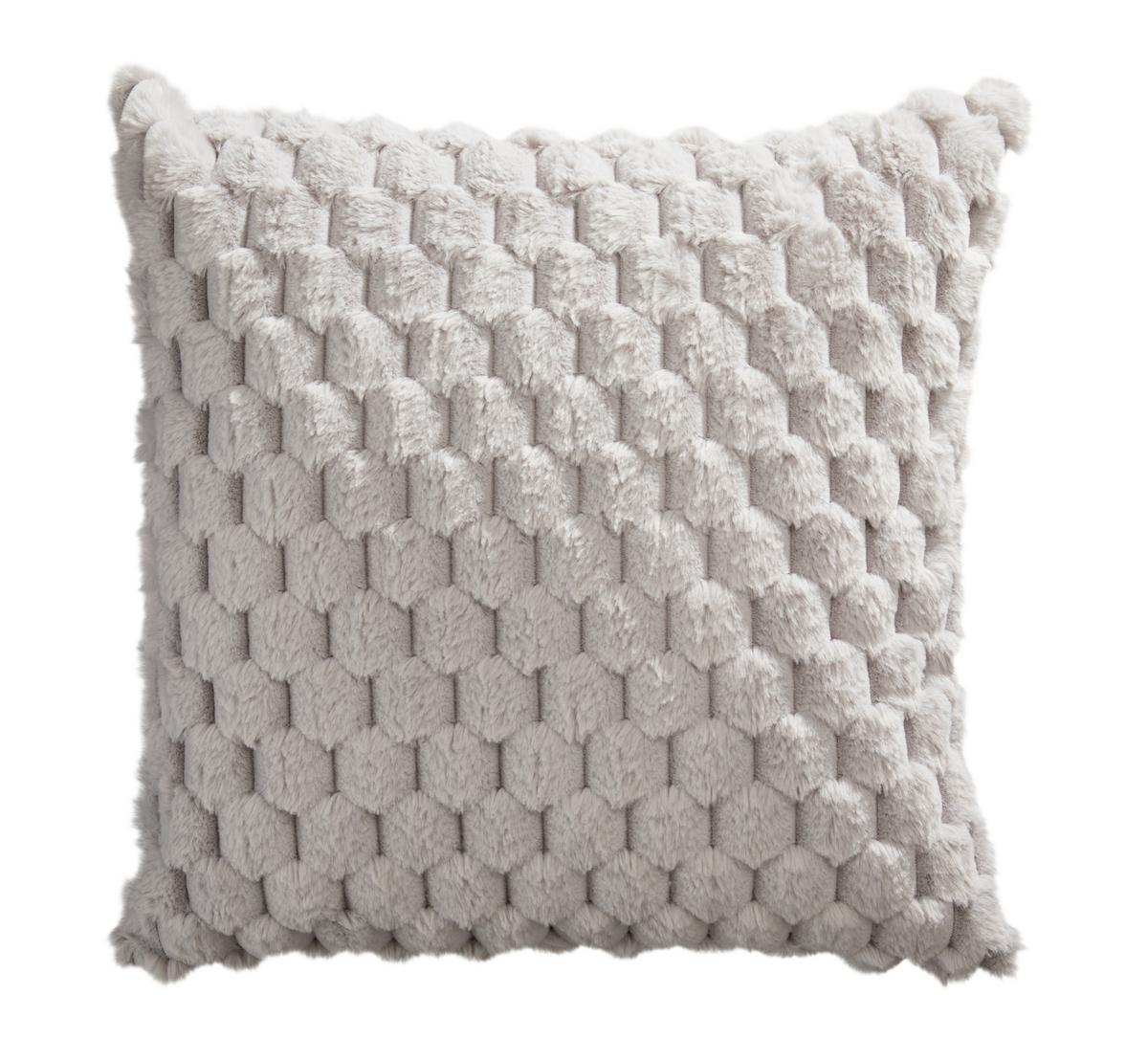 Fellkissen Levi - Silberfarben, MODERN, Textil (45/45cm) - Luca Bessoni