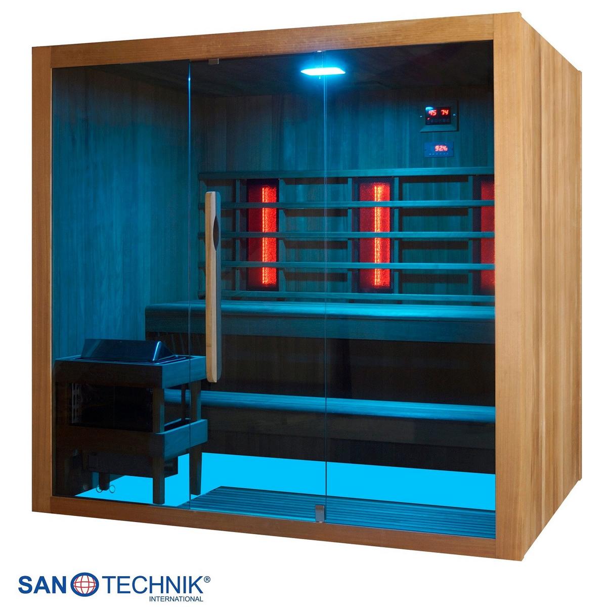 Sauna- und Infrarotkabine Kotka Naturfarben B: 150 cm - Naturfarben, KONVENTIONELL, Holz (200/150/190cm) - Sanotechnik