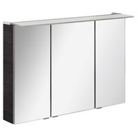 Spiegelschrank B.perfekt + Led 3-Türig 100x69,5x23,5 cm Braun - Dunkelbraun/Silberfarben, MODERN, Glas/Holzwerkstoff (100/69,5/23,5cm) - MID.YOU