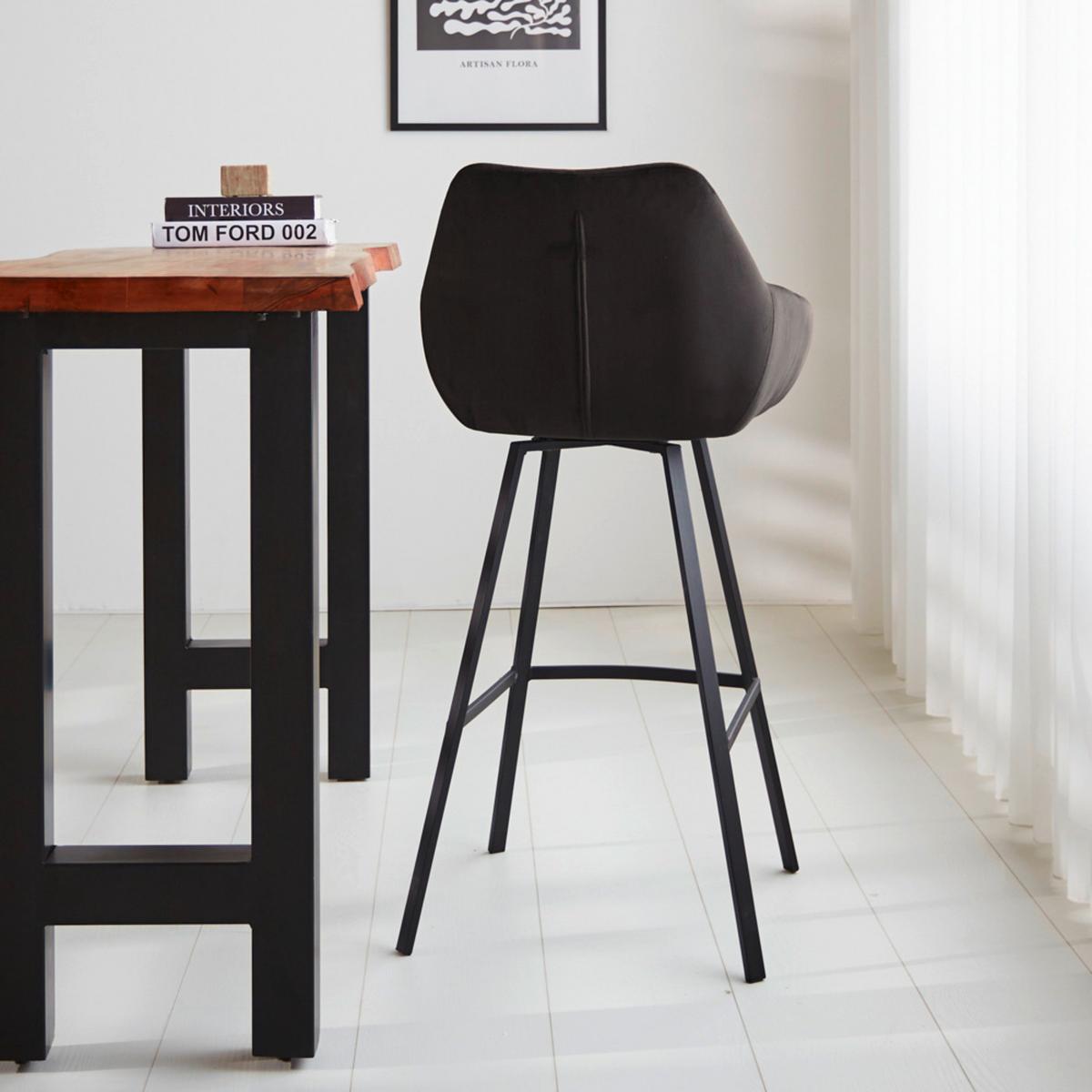 SADA BAROVÝCH ŽIDLÍ CASPER - černá, Moderní, kov/textil (55cm) - MID.YOU