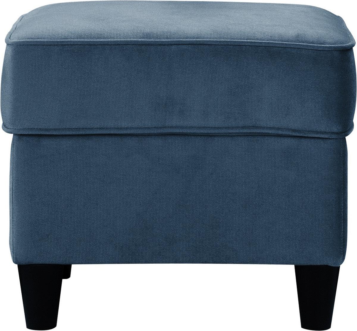 Hocker Baron Blau B: 52 Cm - Blau/Schwarz, Design, Textil (52/45/52cm) - MID.YOU