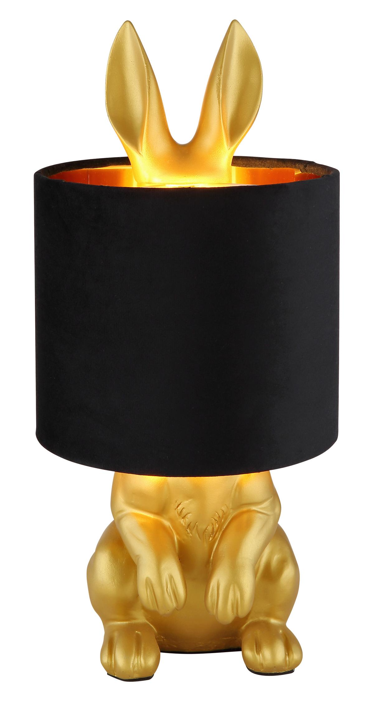 Tischleuchte 21633g Hase - Goldfarben/Schwarz, Trend, Kunststoff/Textil (18/41cm) - Globo
