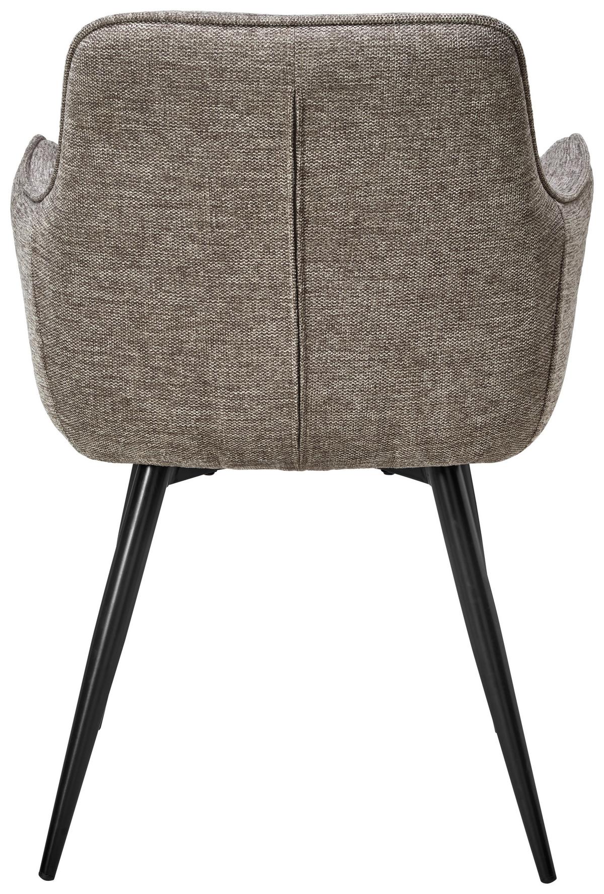 Armlehnstuhl Leicester - Schwarz/Braun, LIFESTYLE, Textil/Metall (57/84/60cm) - MID.YOU