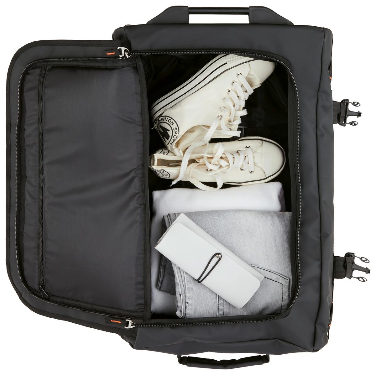 Reisekoffer Manchester 50l Aus Hochwertigem Tarp-Stoff - Schwarz, Basics, Kunststoff/Textil (38/55/23cm)