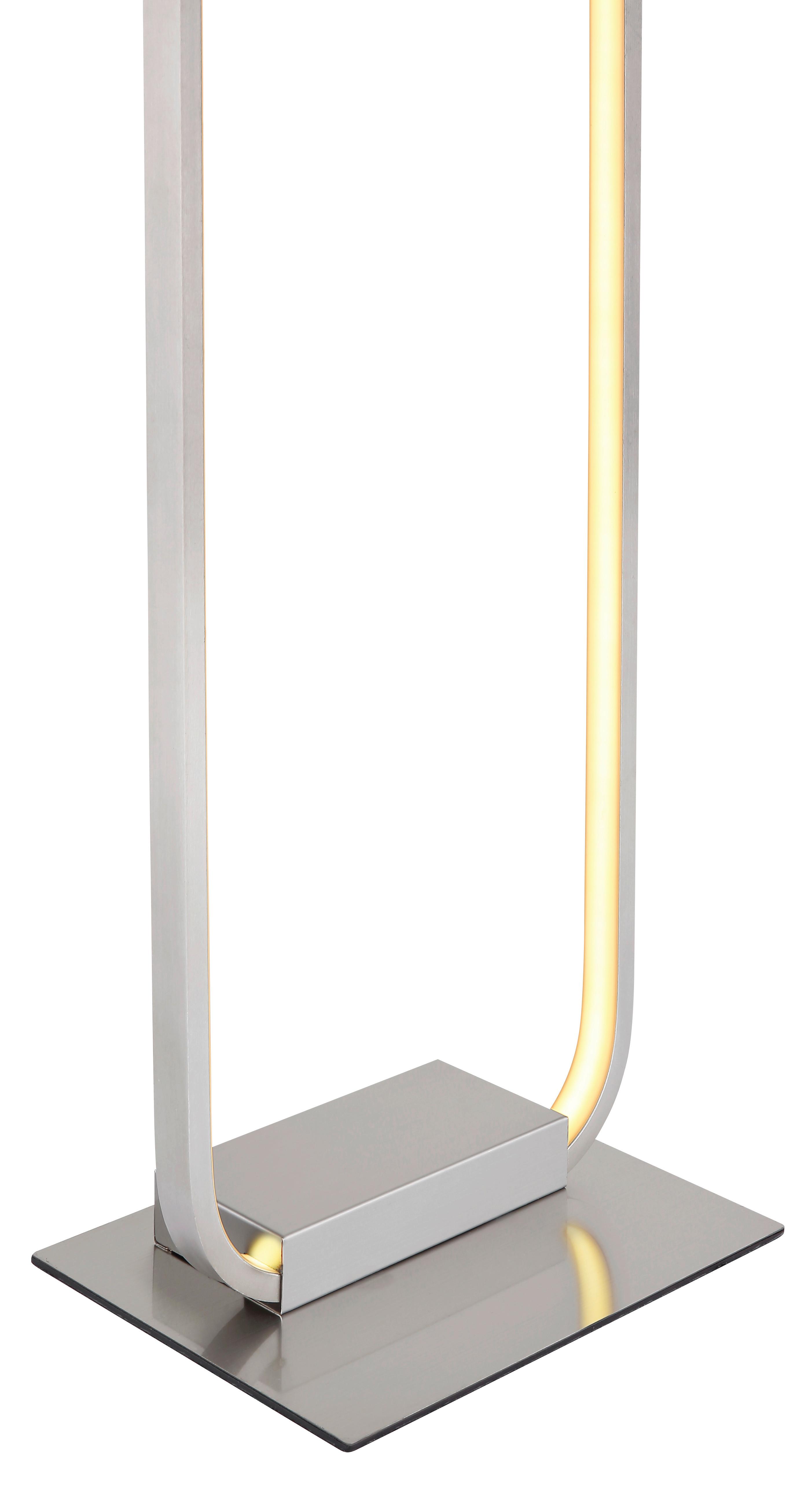 LED-Stehlampe Silla Opalfarben mit Fußschalter - Opal/Nickelfarben, Basics, Kunststoff/Metall (23/18/130cm) - Globo