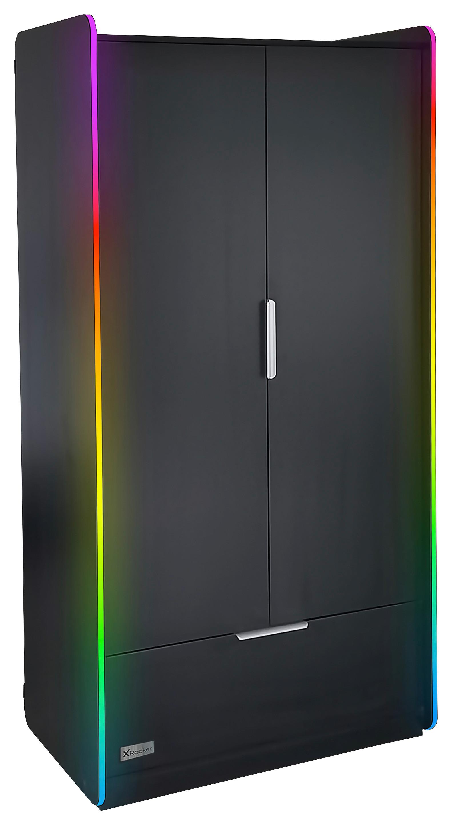 Kleiderschrank Schwarz, B: 95 cm - Schwarz, MODERN, Holzwerkstoff/Metall (95/190/55cm) - X Rocker