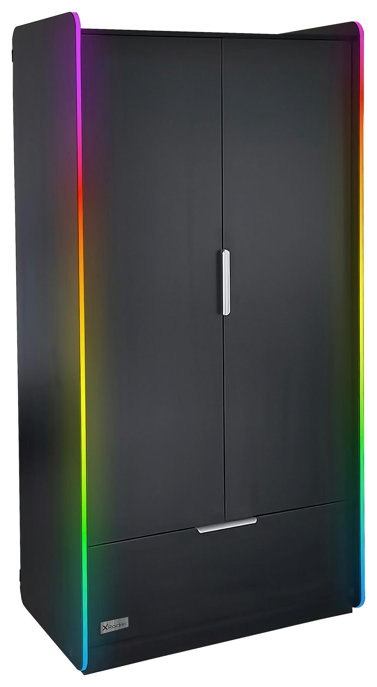 Kleiderschrank Schwarz, B: 95 cm - Schwarz, MODERN, Holzwerkstoff/Metall (95/190/55cm) - X Rocker