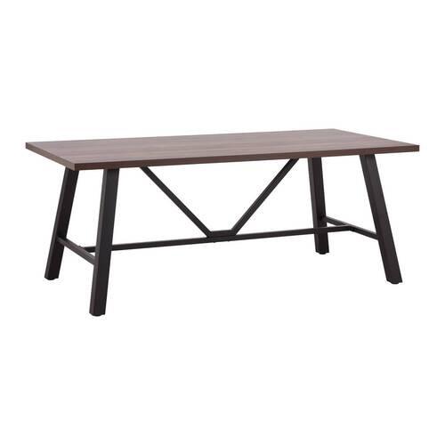 Jedálenský stôl ANDRI 180x90 cm - čierna/farba vlašského orecha, Modern, kov/kompozitné drevo (180/90/75cm) - Bessagi Home