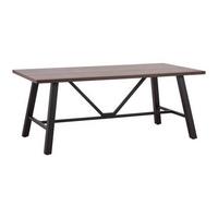 Jídelní stůl ANDRI 180x90 cm - černá/barvy vlašských ořechů, Moderní, kov/kompozitní dřevo (180/90/75cm) - Bessagi Home