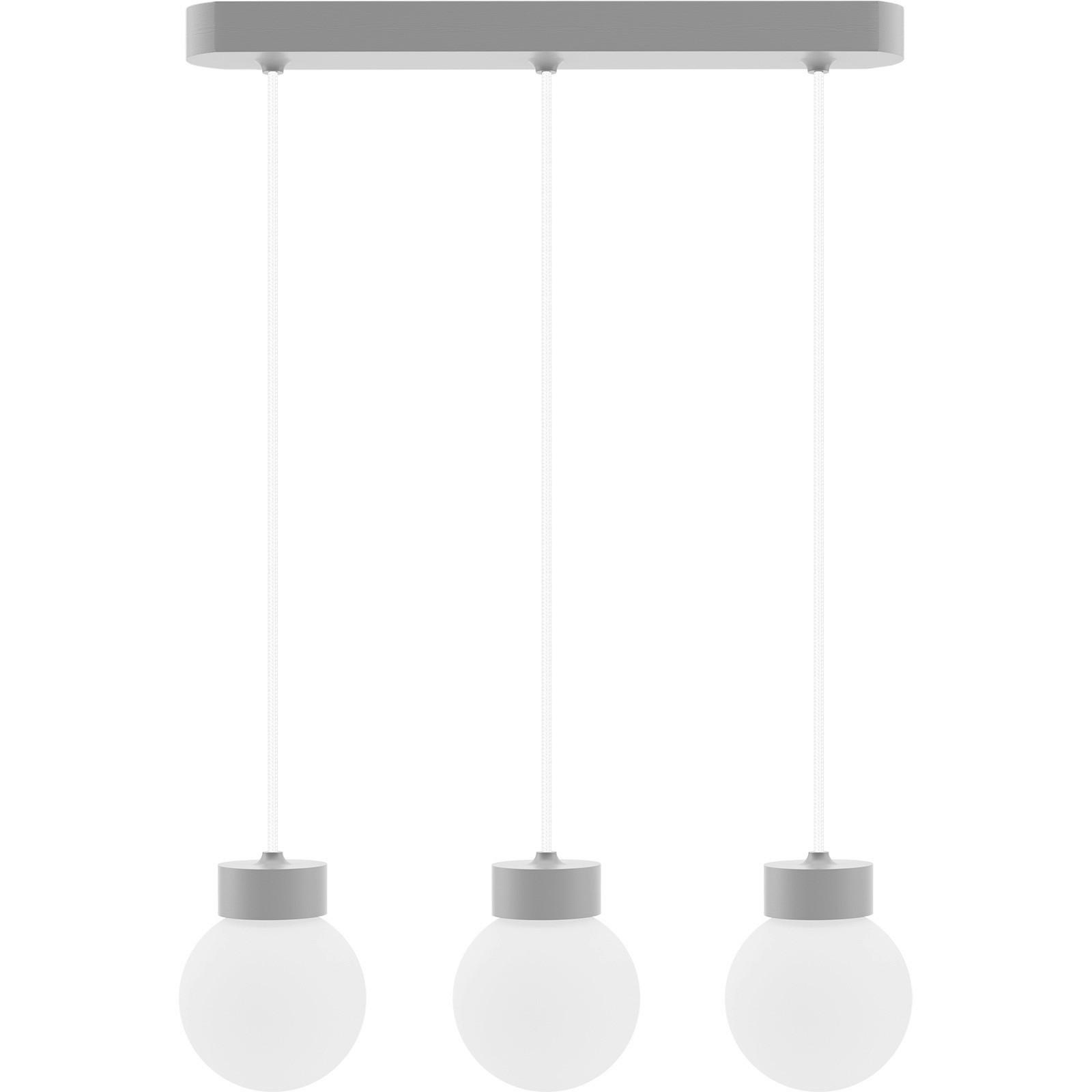 HÄNGELEUCHTE 8570336 BARREL-ORB 3 - GRAU - Weiß/Grau, Design, Glas/Holz (52/150cm)