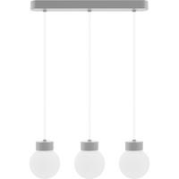 HÄNGELEUCHTE 8570336 BARREL-ORB 3 - GRAU - Weiß/Grau, Design, Glas/Holz (52/150cm)
