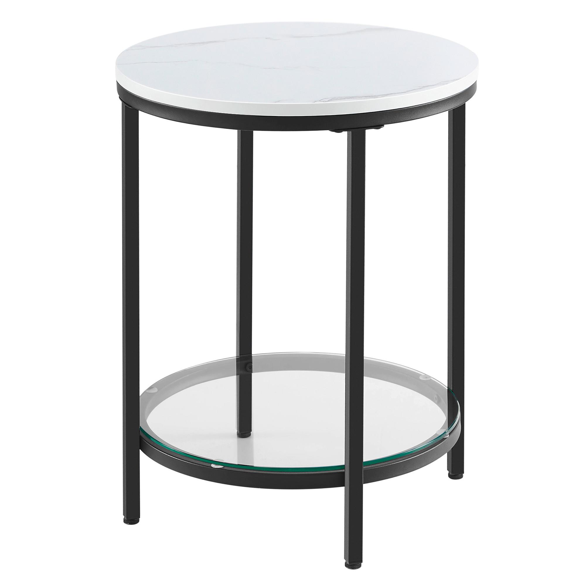 Beistelltisch Schwarz, Weiß D: 45 Cm - Schwarz/Weiß, Trend, Glas/Holzwerkstoff (45/55cm) - MID.YOU