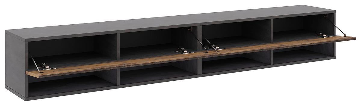 Lowboard Derby 280 - Alteiche/Dunkelgrau, Design, Holzwerkstoff (280/31,5/32,5cm) - Livetastic