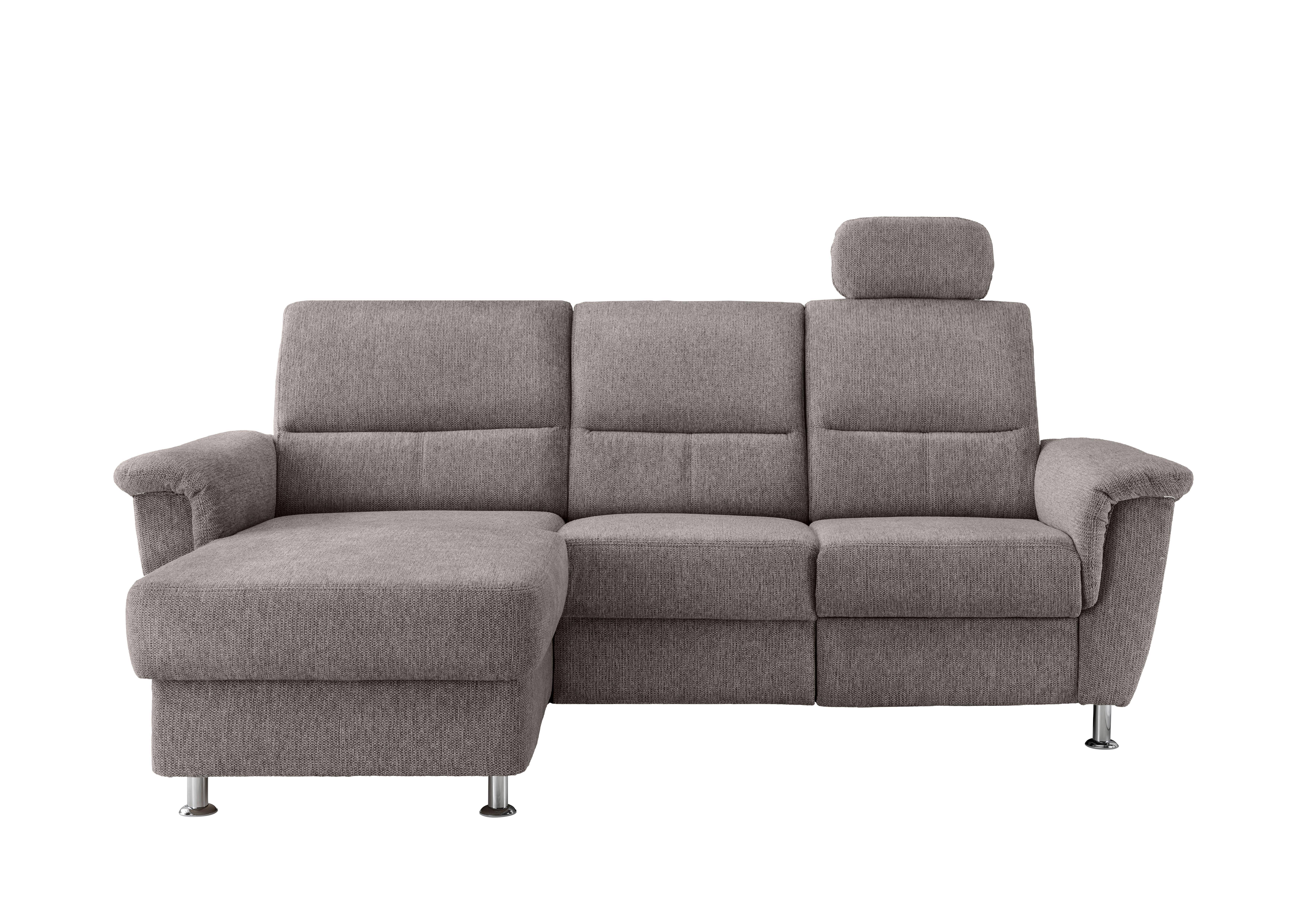 Ecksofa mit Stauraum Parole Graubraun Chenille - Chromfarben/Graubraun, MODERN, Textil (165/231cm) - Livetastic