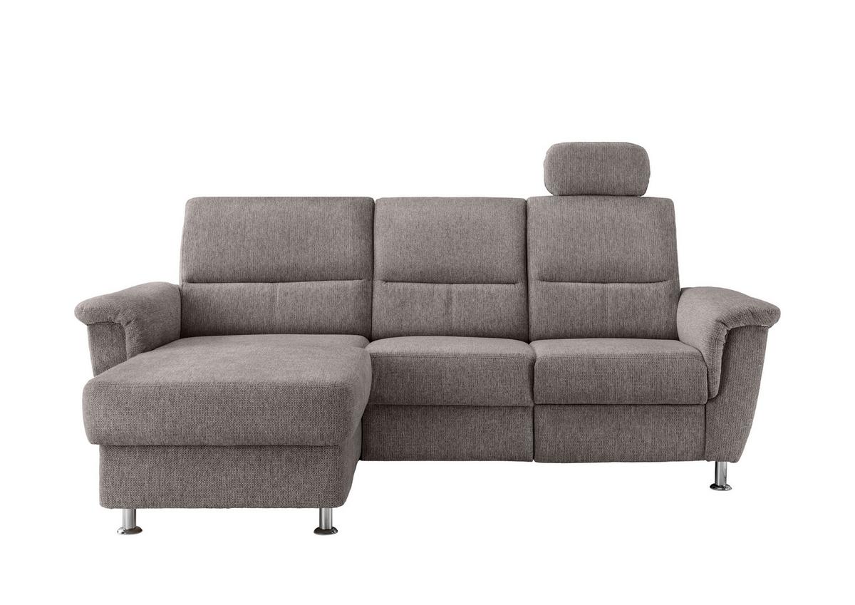 Ecksofa Mit Stauraum Parole Graubraun Chenille - Chromfarben/Graubraun, MODERN, Textil (165/231cm) - Livetastic