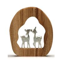 Skulptur Bambi - Naturfarben/Nickelfarben, KONVENTIONELL, Holz/Metall (20,5/3,5/23cm) - James Wood