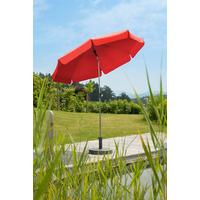 Sonnenschirm Locarno Bxhxt: 200x220x200 Cm Rot - Rot/Silberfarben, Basics, Textil/Metall (200/220/200cm) - Schneider