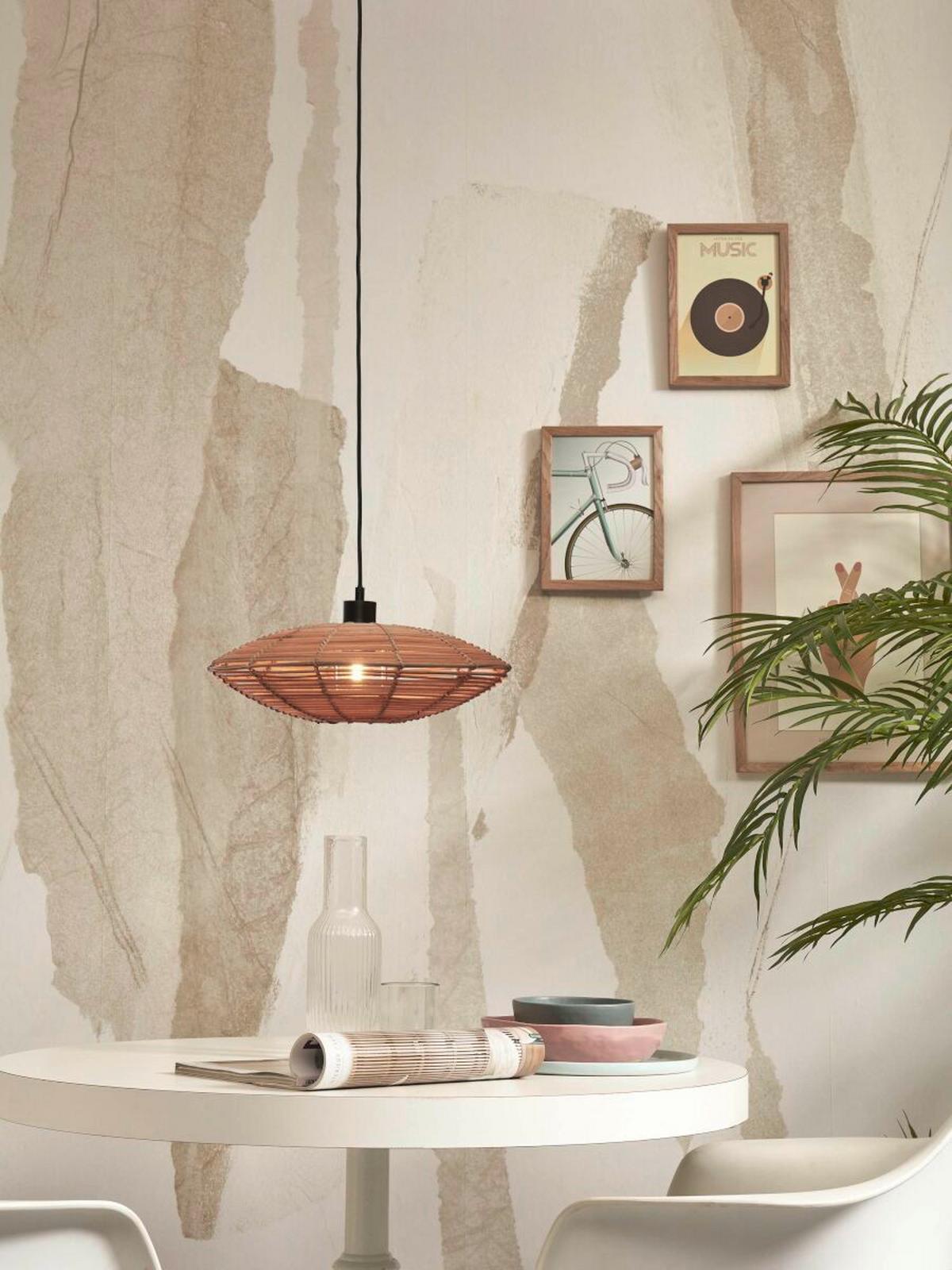 Hängeleuchte Tanami/h/4010/n - Naturfarben, Trend, Holz (40/40/10cm) - Good & Mojo