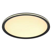 Led-deckenleuchte 41588d1 - Opal/Schwarz, Design, Kunststoff/Metall (40/5cm) - Globo