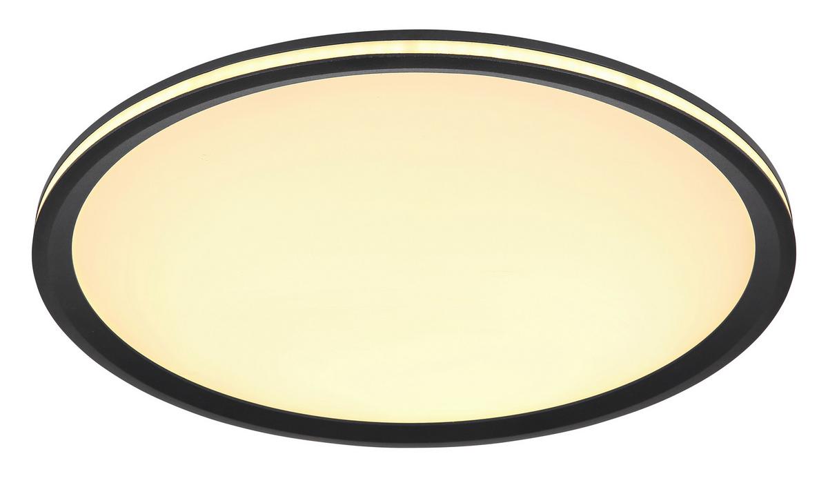 Led-deckenleuchte 41588d1 - Opal/Schwarz, Design, Kunststoff/Metall (40/5cm) - Globo