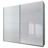 Schwebetürenschrank Ernesto B: 225 cm Weiß - Weiß, Basics, Holzwerkstoff (225/210/65cm)