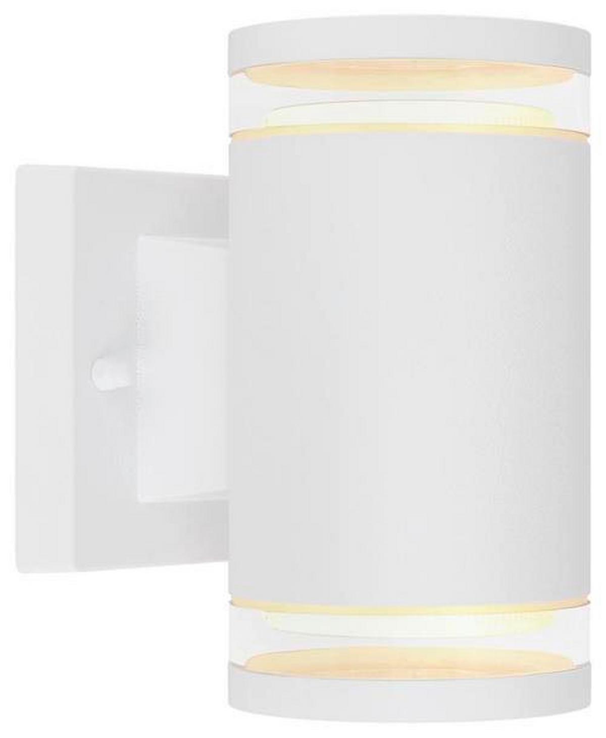 Led Außenleuchte Alcala 11 Watt Aluminium, Wandmontage - Klar/Weiß, Basics, Glas/Metall (10/16,5cm) - Globo