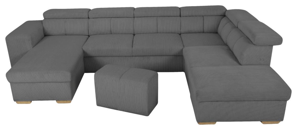Schlafsofa mit Bettkasten Sirius XL,Anthrazit, 219x334cm - Eichefarben/Anthrazit, KONVENTIONELL, Holz/Holzwerkstoff