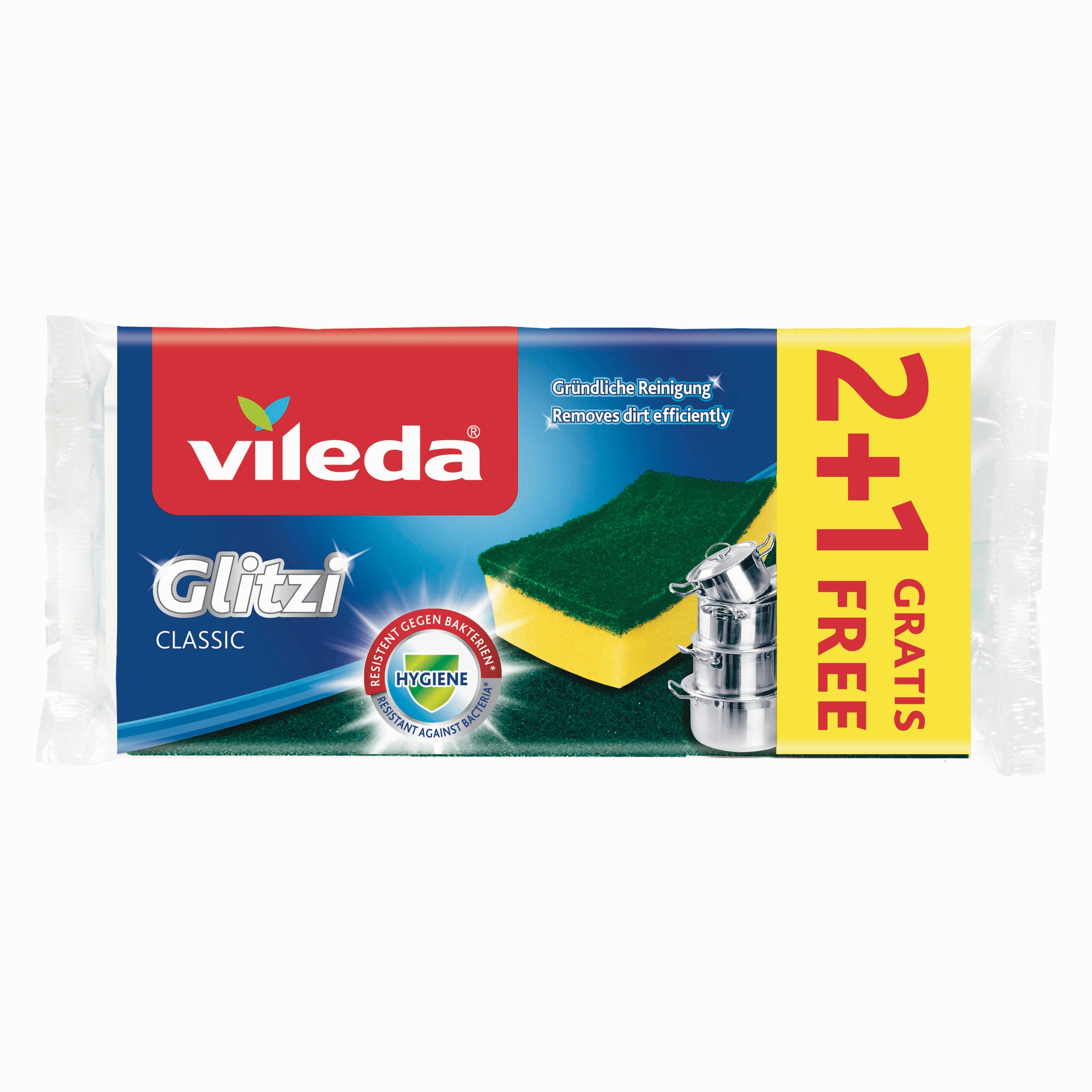 Schwamm Vileda Glitzi Classic 2+1 - Gelb, Basics (21,9/2,5/11,0cm) - Vileda
